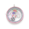 Hot Sell Pot Flower Flower charms pour Glass Memory Lock Floating Lockets